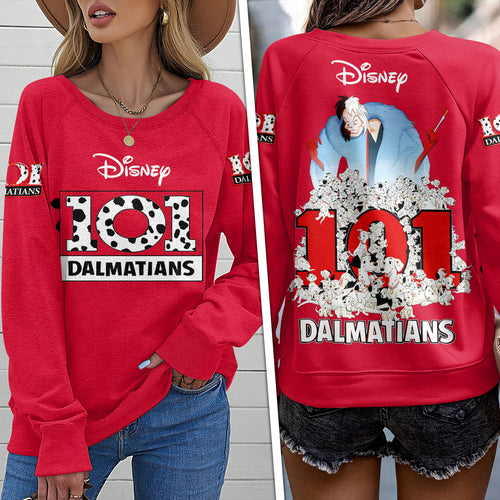101 Dalmatians 65th Anniversary Round Neck Raglan Sleeve Sweatshirt – HOATT15548