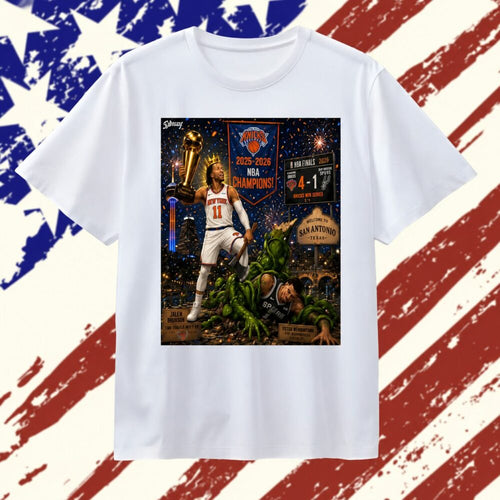 Jalen Brunson New York Knicks vs Victor Wembanyama San Antonio Spurs NBA Champions 2025 2026 T Shirt