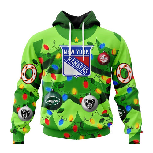 NHL New York Rangers Specialized Christmass Tree Color And City’s Sport Teams Hoodie, T Shirt