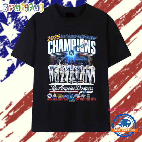 2025 Let’s Go Los Angeles Dodgers Champions Winner Team Player Vintage T Shirt