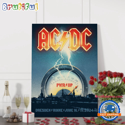 ACDC PWR Up Tour June 16-19 2024 Dresden Rinne Wall Art Poster Canvas