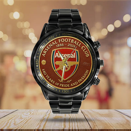 Arsenal FC 140 Years Black Stainless Steel Watch – MAITM13591