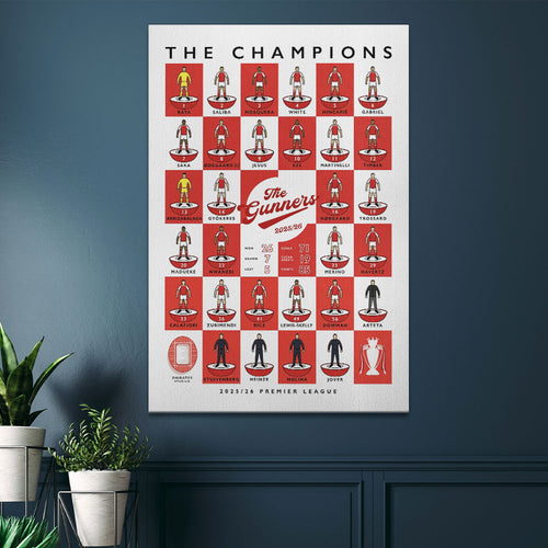 Arsenal FC Premier League Champions 25/26 Rectangle Canvas With Inner Frame – HOATT18480