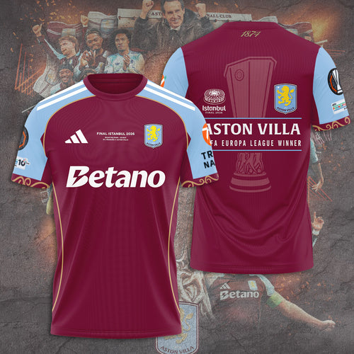 Aston Villa Europa League Winners 25/26 3D Apparel – TANTN23055