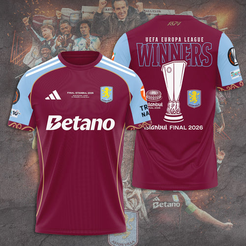 Aston Villa Europa League Winners 25/26 3D Apparel – TANTN23057