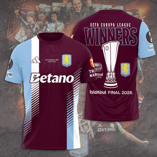 Aston Villa FC Europa League Winners 25/26 3D Apparel – TANTN23227