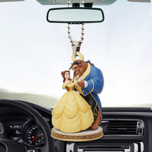 Beauty And The Beast 35th Anniversary Custom shape 2-sided Acrylic Car Ornament โ TMTHU3332