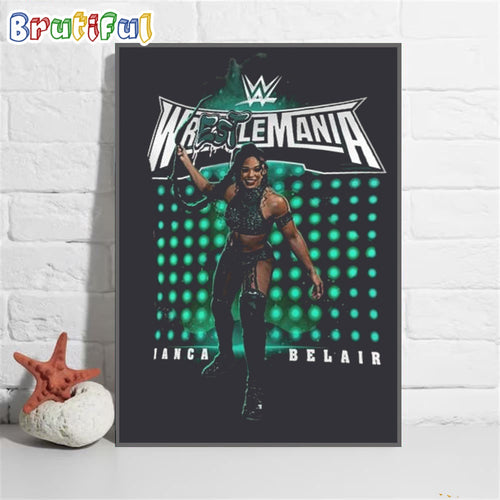 Bianca Belair Black Wrestlemania 40 Graffiti Wall Art Poster Canvas