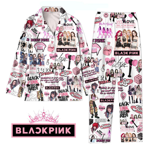 Black Pink Pajamas Set Black Pink Sleepwear Gifts for Blink