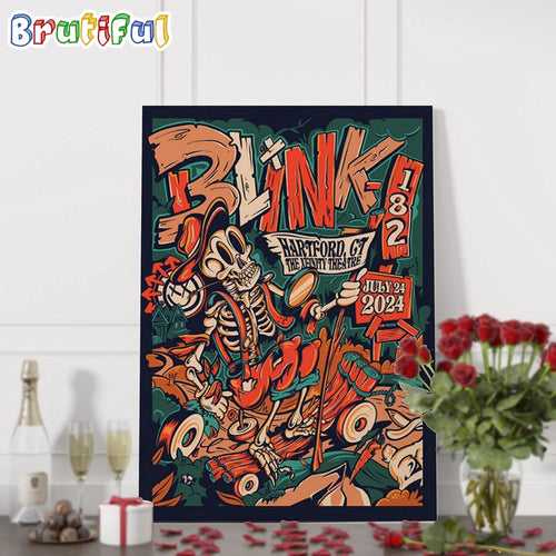 Blink-182 July 24 2024 XFINITY Theatre Hartford CT Wall Art Poster Canvas