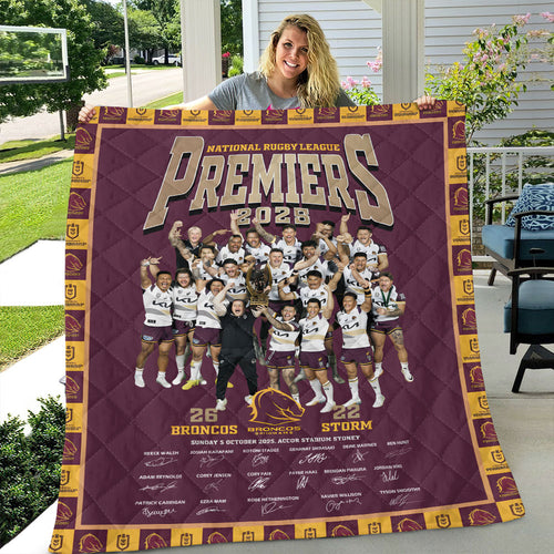 Brisbane Broncos Premiers 2025 Quilt Blanket – TANTN17312