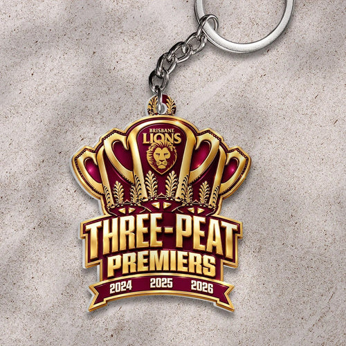 Brisbane Lions 2026 AFL Premiers Custom Shape 2-sided Keychain – HOATT21337