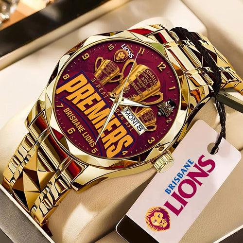 Brisbane Lions 2026 AFL Premiers Alloy Luxury Quartz Watch – TMTHU9603