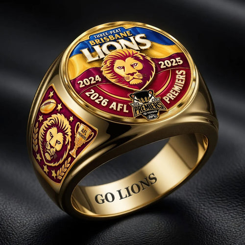 Brisbane Lions 2026 AFL Premiers 3D Engraved Ring – HOATT21328