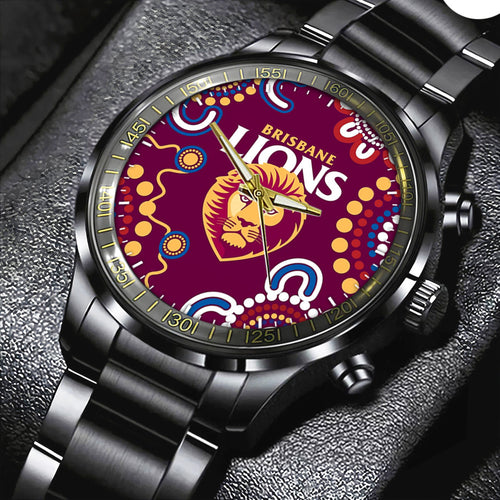 Brisbane Lions Black Stainless Steel Watch – HOATT 6389