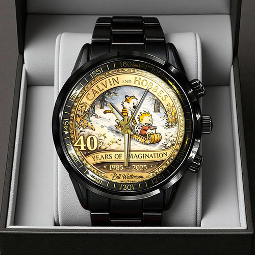 Calvin & Hobbes 40th Anniversary Black Stainless Steel Watch – TANTN20178