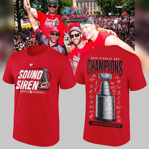 Carolina Hurricanes Sound The Siren Stanley Cup Champions 2026 Tee Shirt