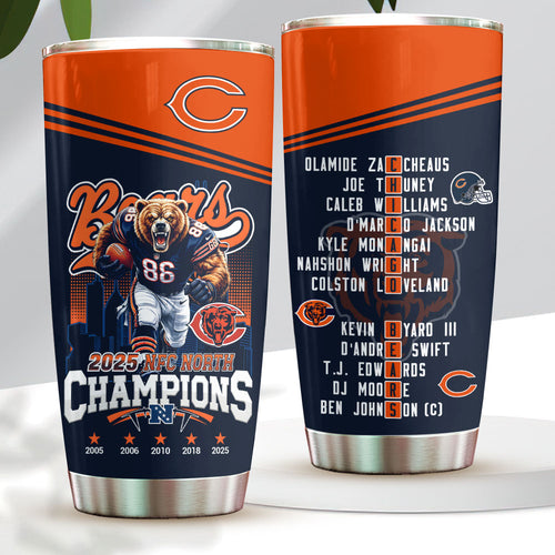 Chicago Bears 2025 NFC North Champions Tumbler Cup – HOATT15463