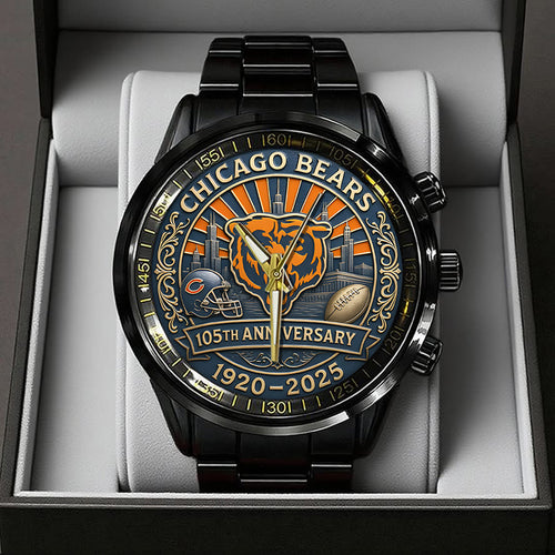 Chicago Bears Black Stainless Steel Watch – TANTN16809