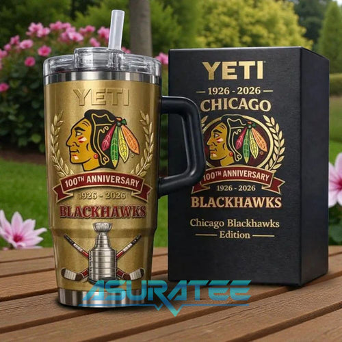 Chicago Blackhawks 100th Anniversary Limited Edition YETI Tumbler