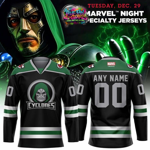 Cincinnati Cyclones Marvel Night Dr Doom 2026 Limited Edition Hockey Jersey