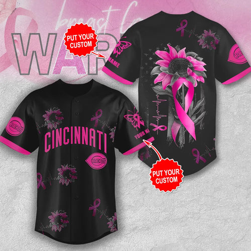Personalized Cincinnati Reds x Breast Cancer Awareness Baseball Jersey – MAITM12919