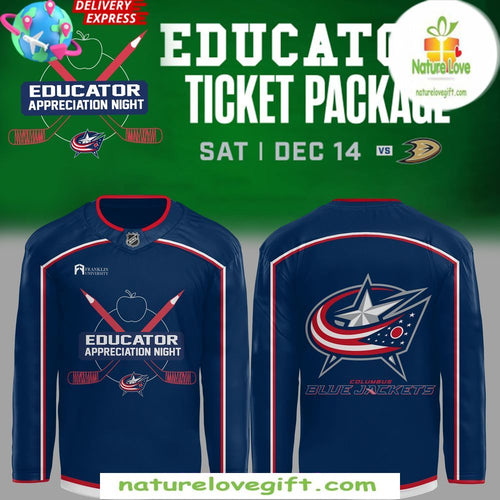 Columbus Blue Jackets Hockey Jersey Educator Appreciation Night
