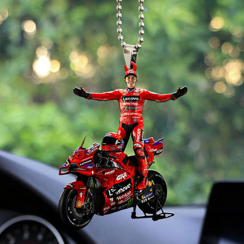 Ducati Lenovo Team x Marc Márquez Custom Shape 2-sided Acrylic Car Ornament – MAITM13287
