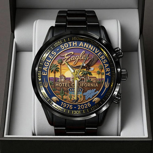 Eagles 50th Anniversary Black Stainless Steel Watch - TANTN24794