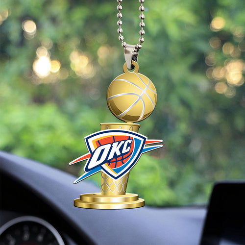 Oklahoma City Thunder 2025 NBA Champions Custom Shape 1-sided Acrylic Car Ornament โ MAITM 11937