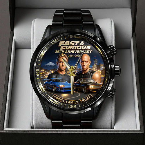 Fast & Furious 25th Anniversary 2026 Black Stainless Steel Watch – TANTN19147
