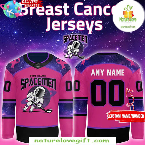 Breast Cancer Hockey Jersey Fort Wayne Spacemen Special Edition