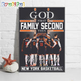God First Family Second New York Knicks Basketball Wall Art Poster Canvas