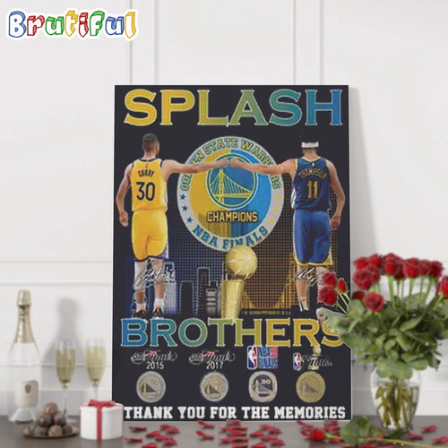 Golden State Warriors Splash Brothers Thank You For The Memories Wall Art Poster Canvas