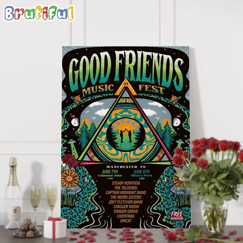Good Friends Music Fest June 7 8 2024 Tour Manchester Wall Art Poster Canvas