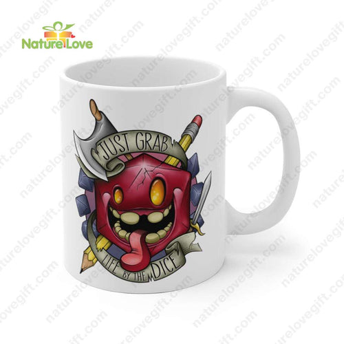 Grab Life by The Dice Mug DnD Dungeons and Dragons Gift
