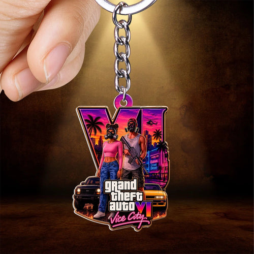Grand Theft Auto VI Custom Shape 2-sided Keychain – HOATT20453