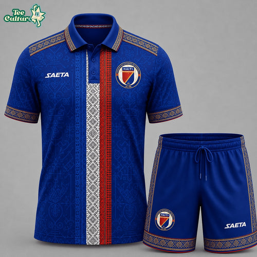 Haiti Premium FIFA World Cup 2026 Culture Polo Shorts Set