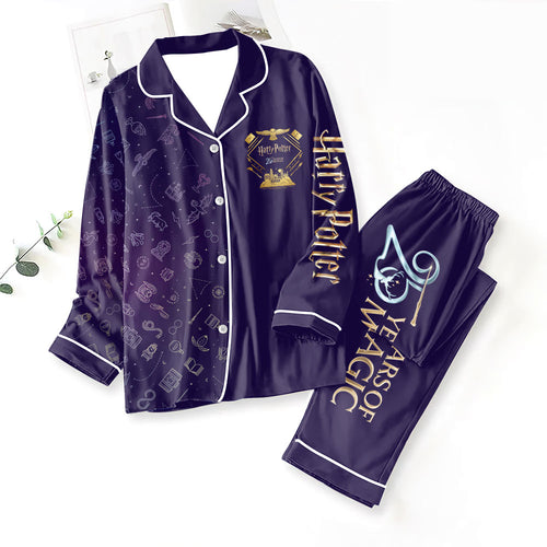 Harry Potter 25th Anniversary 2026 Satin Pajama Set with Piping – TANTN19703