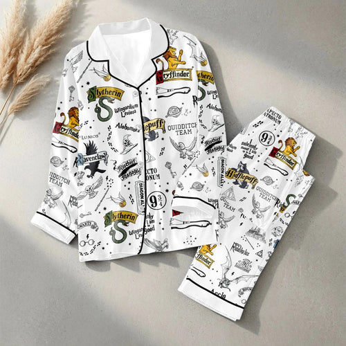 Harry Potter Satin Pajama Set with Piping – HOATT20348