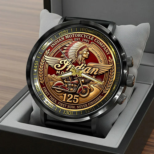 Indian Motorcycle 125th Anniversary Black Stainless Steel Watch – HOATT20524
