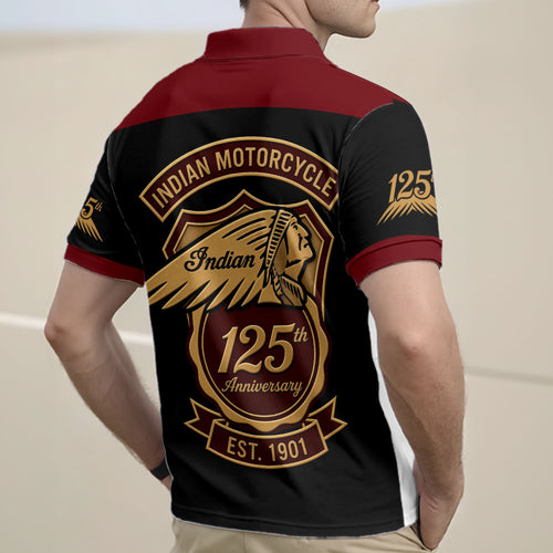 Indian Motorcycle 125th Anniversary Zip Polo Shirt – TMTHU8526