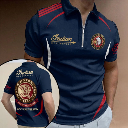 Indian Motorcycle 125th Anniversary Zip Polo Shirt – TMTHU8828