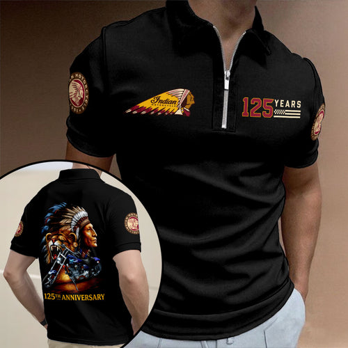 Indian Motorcycle 125th Anniversary Zip Polo Shirt – HOATT20261