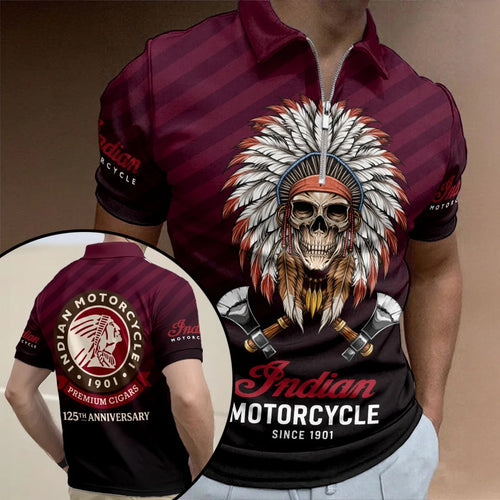 Indian Motorcycle 125th Anniversary Zip Polo Shirt – HOATT20369