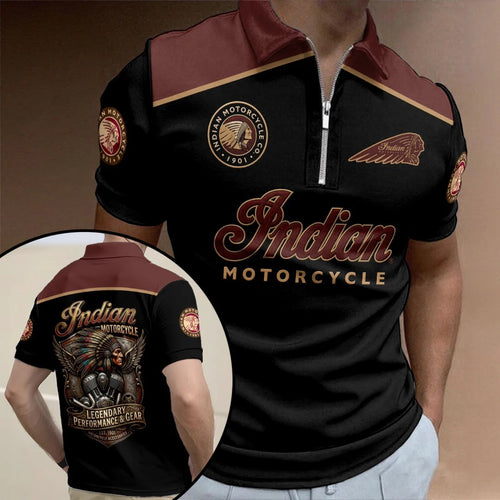 Indian Motorcycle 125th Anniversary Zip Polo Shirt – HOATT20426