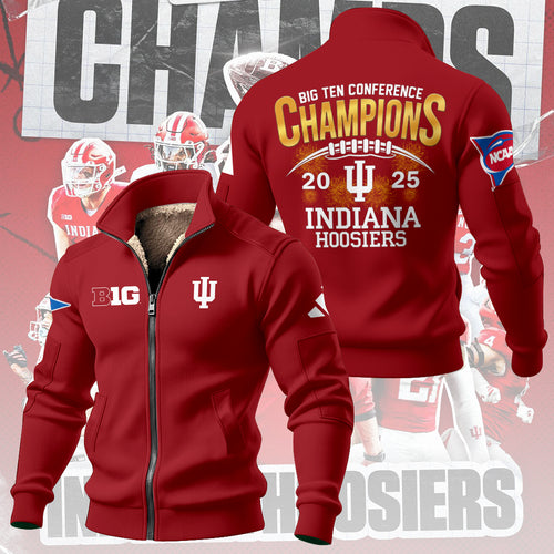 Indiana Hoosiers Football Big Ten Champions Thick Knit Fleece Jacket – TMTHU2549