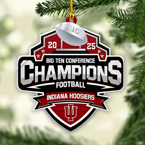 Indiana Hoosiers Football 2025 Big Ten Champions Custom Shape 2-sided Acrylic Ornament โ HOATT15029