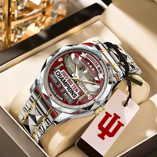 Indiana Hoosiers Football 2025 Big Ten Champions Alloy Luxury Quartz Watch – MAITM14050