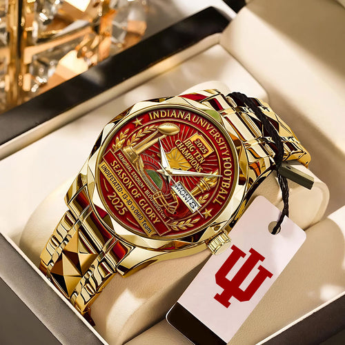 Indiana Hoosiers Football 2025 Big Ten Champions Alloy Luxury Quartz Watch – MAITM14026